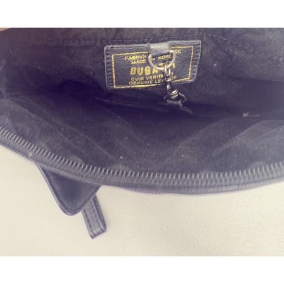 Bugatti Royal genuine full grain‎ black leather men's travel bag with strap #23 - Picture 6 of 6